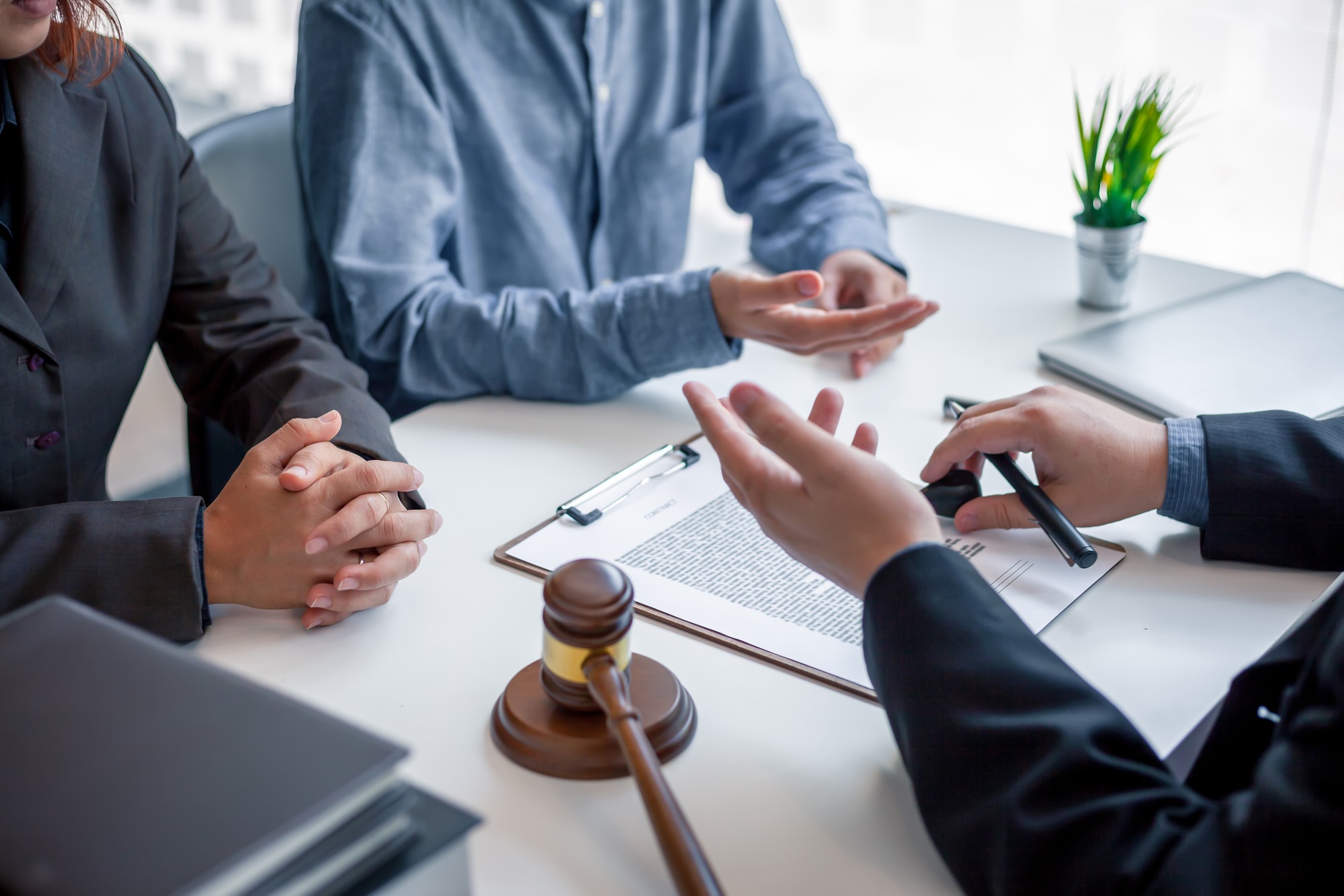 Lawyer discussing